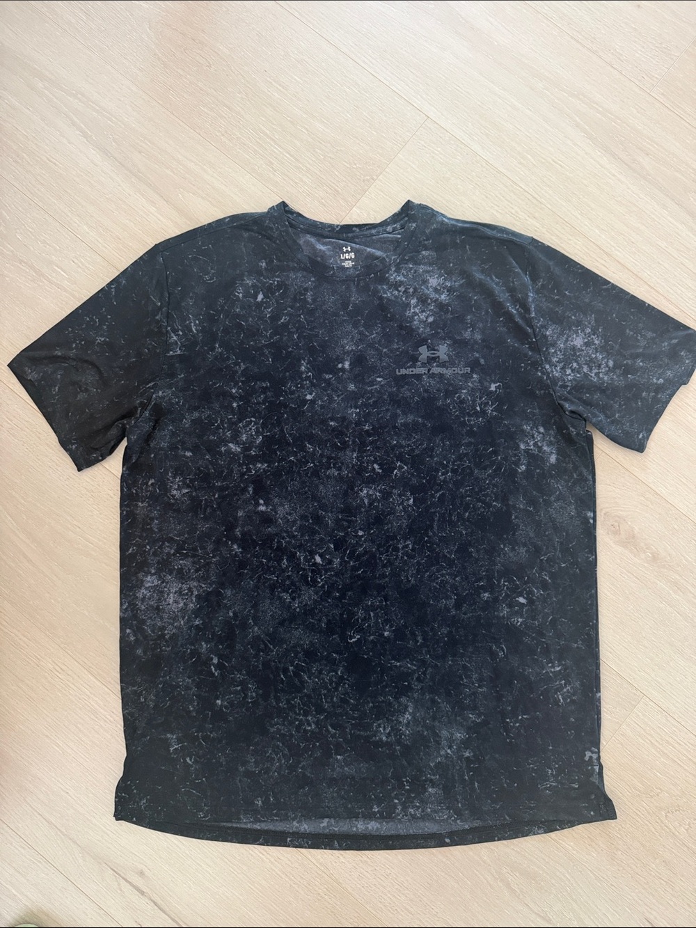 Under Armour Black Marble-Effect Short Sleeve Performance Tee